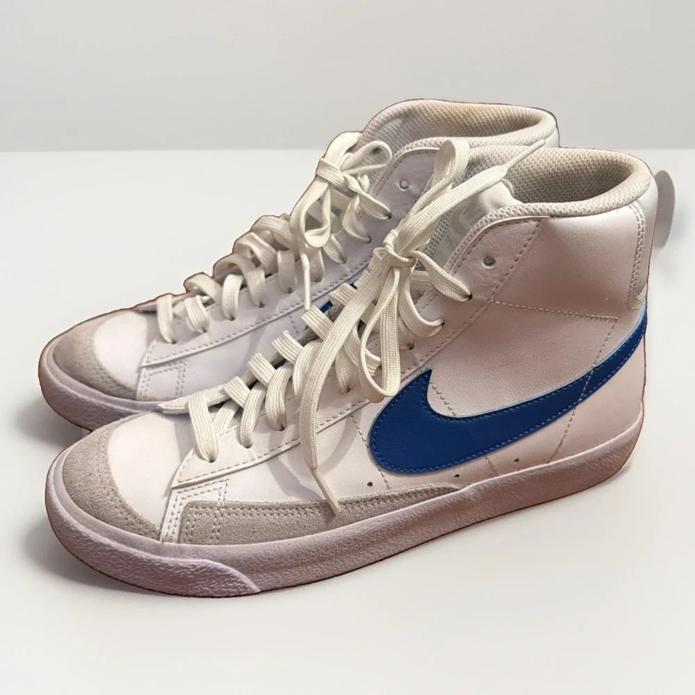 Nike Blazer Mid '77 White Racer Blue Kids Youth 6 Years